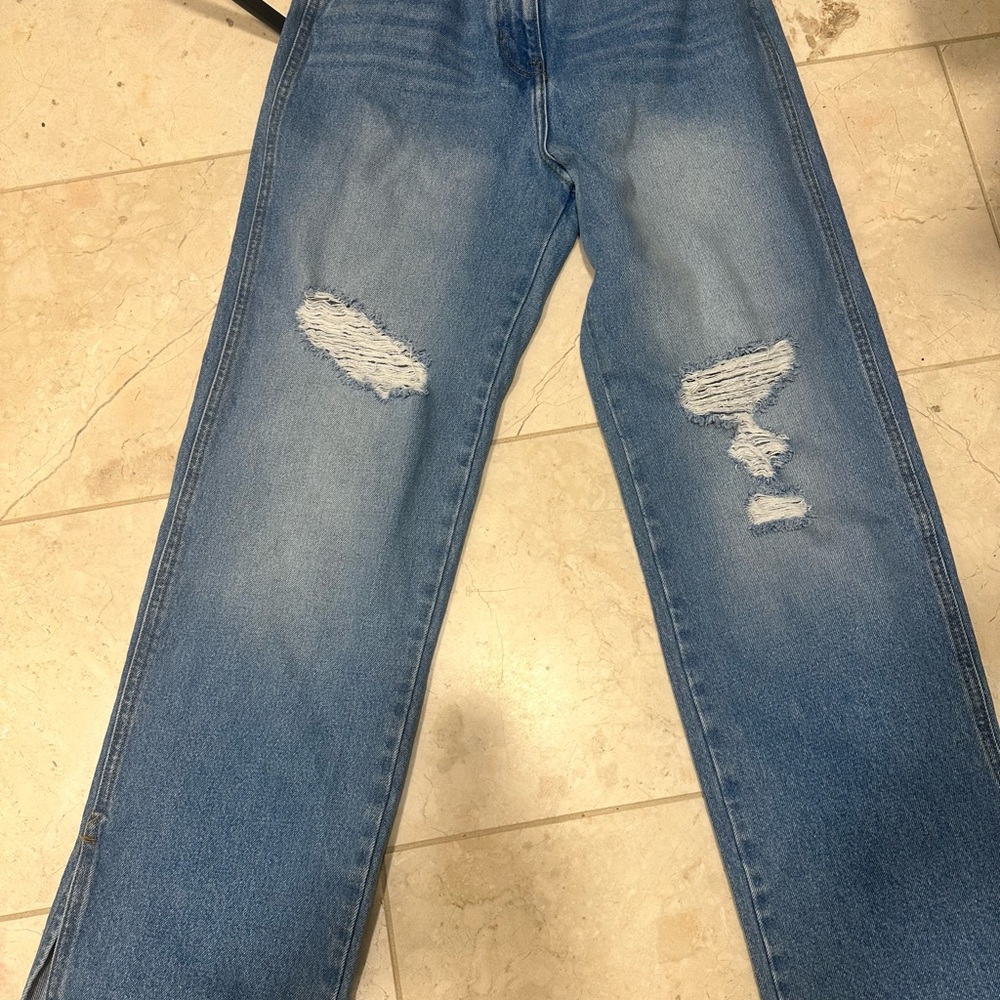 NASTY GAL ORGANIC Women’s Blue Distressed Jeans
